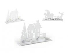 BC Footwear CB Photophores métal Noël 19 x 10 cm, Blanc