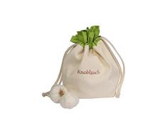 slowroom Légumes Sac en Coton, pour ail, élégante et Pratique Rangement, 15 x 20 cm