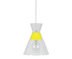 Tosel 16777 Suspension 1 LumiÃ¨re, Verre/, E27, 40 W, Transparent, 20 x 80 cm