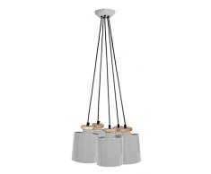 Tosel 21045 Lustre 5 Lumières, Acier/, E27, 40 W, Bleu, 45 x 90 cm