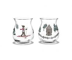 Rosendahl Lot de 2 photophores en Verre Thème Noël Multicolore