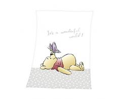 Herding Couverture Bébé Winnie lOurson, 75 x 100 cm, Microfibre Polaire, Blanc