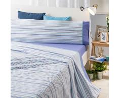 Sancarlos- Jeu de draps Riga, algodÃ³n-poliÃ©ster, 90 cm Bleu