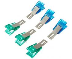 Taylor Seville Lot de 6 pinces Ã linge Magic Clips, Petits produits, MÃ©tal/Plastique, Bleu/Vert 18 x 11,5 x 2 cm
