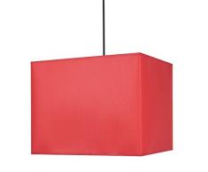 Tosel 13212 Suspension Abat jour CarrÃ© Coton/PVC 100 W E27 Rouge