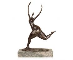 Arte Dal Mondo LE057N Joie Sculpture Moderne en Bronze patinÃ© avec Base en marbre, 50x31x11 cm