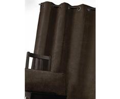 HomeMaison Rideau en Velours Uni, Polyester, Taupe, 260x140 cm