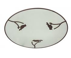 Tosel 40187 Plafonnier â Oiseaux, Tôle Acier Peinture époxy Verre Plat, E27, 60 W, Marron