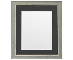 FRAMES BY POST Porte Photo Nordique 8 x 6-Pouces Vieilli avec embase Noire pour Photo de 6 x 4-Pouces Bleu