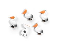 TrendformÂ âÂ Bloc Assorties Populaire Forme Bureau Magnets-10.73Â (lot daccessoires de Maison), Blanc/Orange, 9Â x 10Â x 2.2Â cm