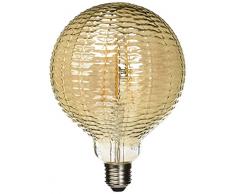 Lighted Ampoule LED Globe strie E27, 6 W, gris fumé, 125 x 175 mm