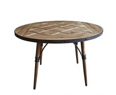 Rituali Domestici Mastrociliegia Round Table en Bois avec Profil en métal, Porcelaine, Bois, 120 x 76 x 0.1 cm