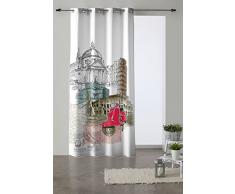 Martina Home Italie Rideau avec Oeillets, Tissu, Multicolore, 29Â x 2Â x 38Â cm