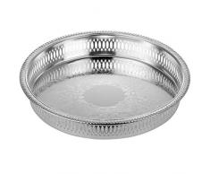 silberkanne Plateau galerie argentÃ© avec Motif Rond D 34 cm plaquÃ© Argent plaquÃ© de qualitÃ© supÃ©rieure