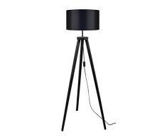 Tosel 51122 Lampadaire 1 Lumière, Bois, E27, 40 W, Noir, 40 x 155 cm
