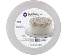 Wilton Paillettes Plat à gâteau Rond, Argent, Lot de 3