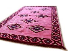 Damaskunst Kelim Orient Tapis en damassÃ© Rouge/Noir/Rose/Violet/Beige/Rouge/Noir 200 x 300 cm