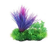 sourcing map Simulation Plastique Aquarium Décoration Feuilles Herbe végétale Hauteur 6