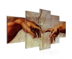 Tableau decoration murale La création dAdam MichelAngelo 200 x 100 cm - XXL Impression sur Toile Salon Appartment 5 Parties - prêt à accrocher - 700151a