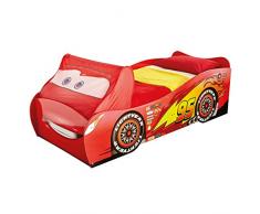Cars 525LMN Flash McQueen de Disney Lit simple pour Garçons avec Rangement sous lit Bois Rouge/Noir 210 x 93 x 67,5 cm