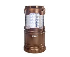 Arcas - Lanterne LED 30720008 - Pour le camping - 30Â LED - En plastique - 8,8Â x 8,8Â x 12,4Â cm, Plastique, cuivre, 8.8 x 8.8 x 12.4 cm