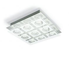 Philips Lighting Polygone Plafonnier avec 9 Ampoules LED 9 x 5W Verre/chrome Gris