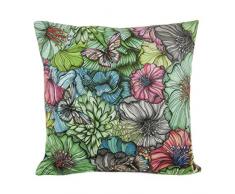 Nadja Wedin design Flower Power Vert â Housse de Coussin en Velours 48 x 48 cm