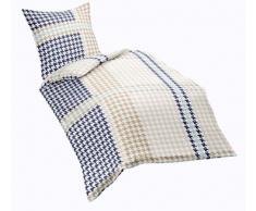 Fleuresse 22587 Fb. 2 Draps de lit en Satin 2 PiÃ¨ces Azur-Beige