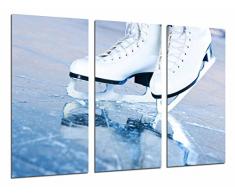 Tableau Moderne Photographique, Impression sur bois, Patinage artistique, Patin à glace, Lame, Blanc, 97 x 62 cm, ref. 26997