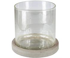 Better & Best Red Bougeoir avec Coupe-Vent, Verre et céramique, Blanc et Gris, 14 x 14 x 13.5 cm