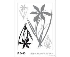 AG Design f 0443 Mur autkleber Stickers Fleurs Noir