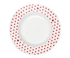 Feinkost KÃ¤fer 103152 Vaisselle, Porcelaine, Blanc/Rouge, 23 x 23 x 4 cm