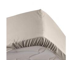 douceur dintérieur Percaline DRAP HOUSSE 2 PERSONNES, Lin, 180 x 200 CM