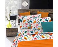 Italian Bed Linen PL-WT-09-2P Parure LIT avec Drap SUPÃRIEUR ET TAIES doreiller IMPRIMÃE âWatercolorâ, WT 09, 2 Places