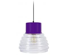 Tosel 16566 Suspension 1 Lumière, Verre/, E27, 40 W, Rouge, 27 x 90 cm