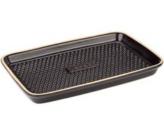Römertopf Plancha rectangulaire pour barbecue Black Edition, Glaise, Noir/beige, mit Grillnoppen
