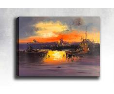 Bonamaison Peinture sur toile, multicolore, 70 x 100 cm - ConÃ§u et fabriquÃ© en Turquie