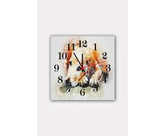 Bonamaison Horloge Murale en MDF, Multicolore, 30 x 30 cm