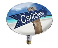 Wenko 21843100 Pluggy Bouchon de Baignoire Caribbean Multicolore Taille XXL Dimensions 7,5 x 7,5 x 5,5 cm