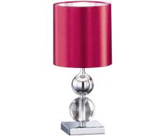 Honsel Leuchten 91431Â Lampe de bureau Chrome/Verre transparent/chrome abat-jour rouge