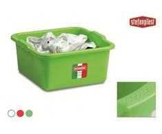 Stefanplast Linea 2Â carrÃ© Lavabo, Blanc/Rouge Framboise, 16Â Litre