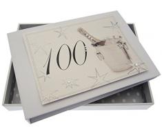 White Cotton Cards Album Photo 100Ã¨me Anniversaire Champagne et Seau Tiny Album