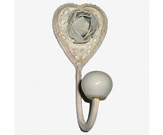 Better & Best Cintre 1 Fleur en Forme de cÅur, Blanc, Dimensions 3,7 x 4,5 x 9,5 cm, matÃ©riau : mÃ©tal, Taille Unique