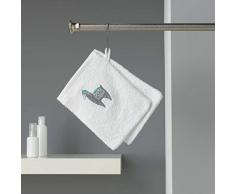 douceur dintérieur 2 gants de toilette 16x21 cm eponge brodee lamalima blanc