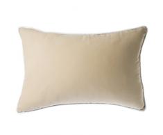 Belssia Coussin de Chaise, Coton et Laine, Caramel et Vif Blanc, 60Â x 8Â x 40Â cm