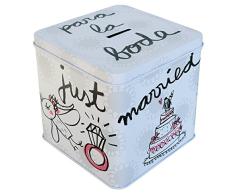 laroom Tirelire mÃ©tallique Motif pour la Mariage, mÃ©tal, Multicolore, 12Â x 12Â x 12Â cm