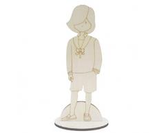 dayka Trade Sculpture et de bois, multicolore, 17Â cm