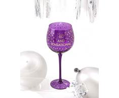 Boxer Gifts GWO760 Verre Ã vin pour 60e anniversaire | Beau verre de fÃªte | Cadeau