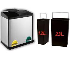 ARTEX Spa 21.40.15 Logica Poubelle Ã pÃ©dale avec Deux Compartiments, 49 x 30 x 55 cm, 35 l