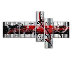 Arte Dal Mondo AY032CX1 Abstrait Tableau Modern Peint à la Main sur Toile avec Chassis, Multicolor, 90x160x3 cm